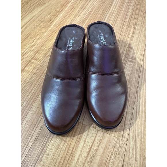 Walking Cradles Leather Mules Women's 7W Brown Slip On Clogs Caden Brown Nappa - Picture 2 of 7